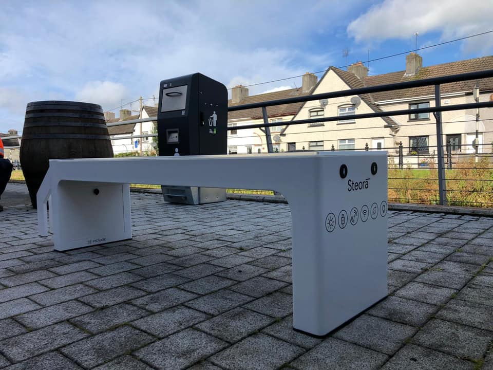 Tullamore trials smart bench and bin TheMayor.EU